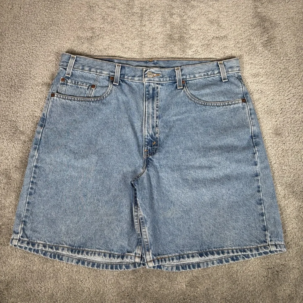Vintage Levis 550 Jean Shorts Men 38 Relaxed Fit Blue Denim Cotton Baggy 2002